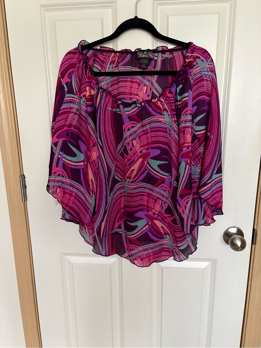 Vibrant Off-Shoulder Tunic in Magenta Pink